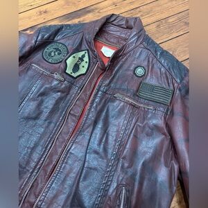 True Vintage Cafe Racer style leather Marine Corps motorcycle jacket 42 M/L
